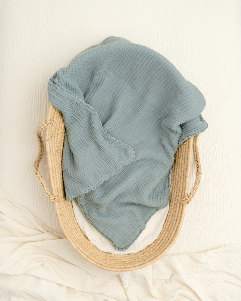lace baby blanket / garment dyed