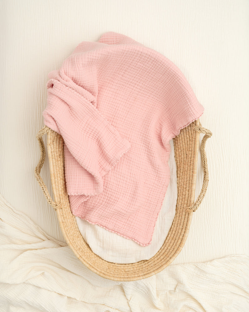 lace baby blanket / garment dyed