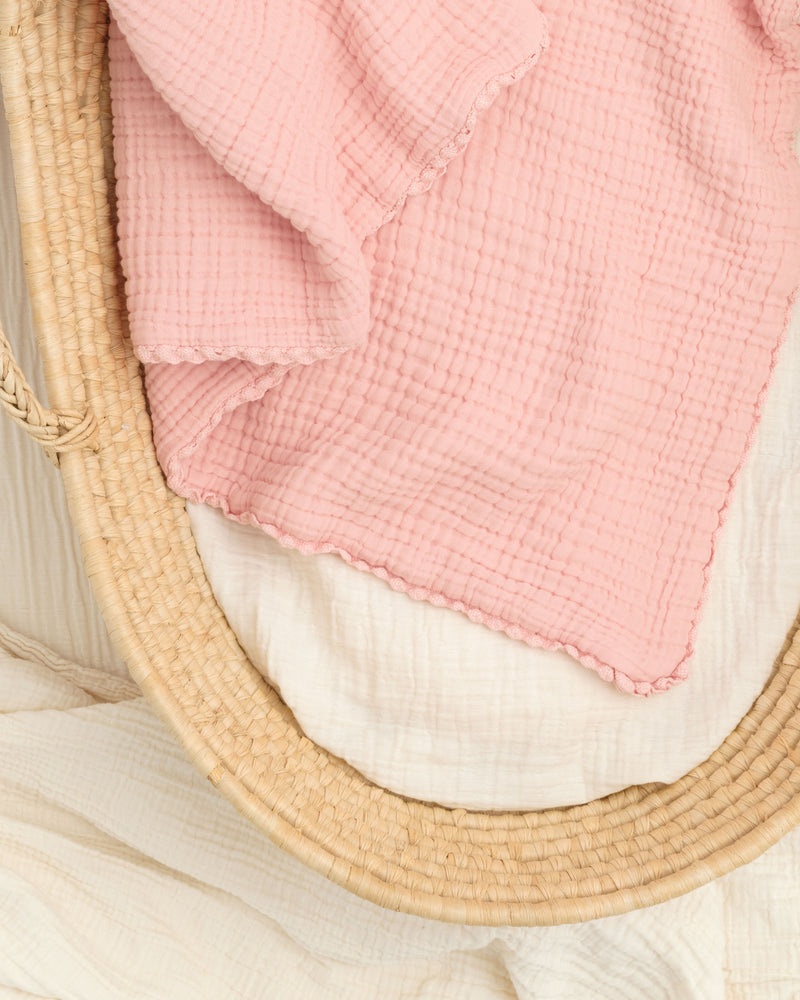 lace baby blanket / garment dyed