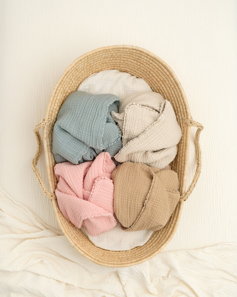 lace baby blanket / garment dyed