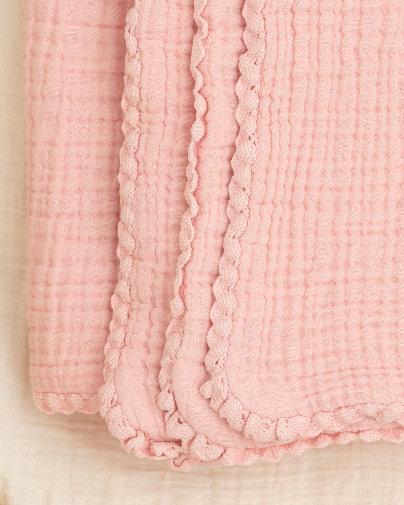 lace baby blanket / garment dyed