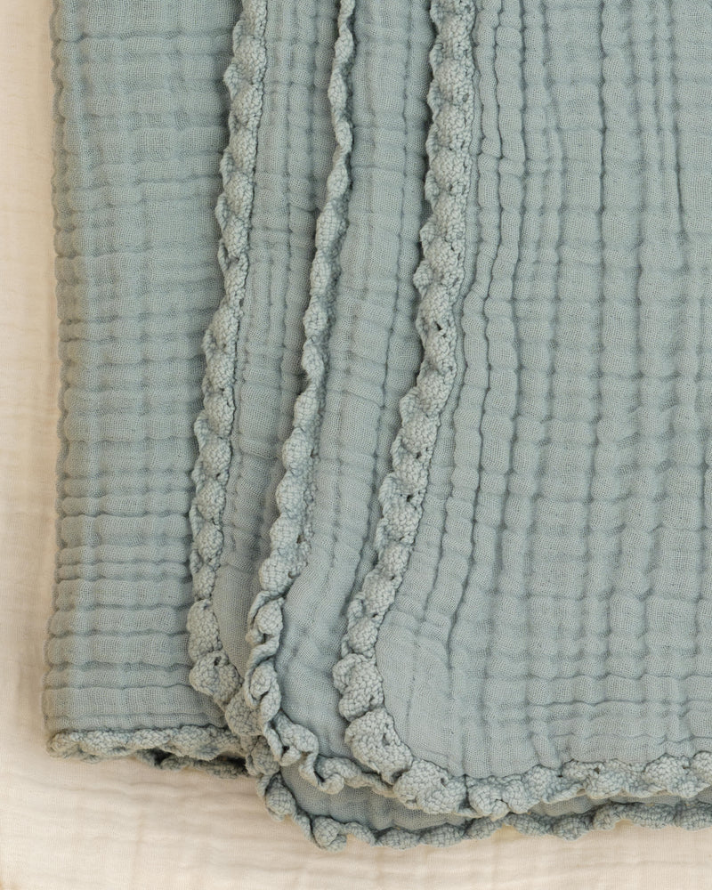 lace baby blanket / garment dyed
