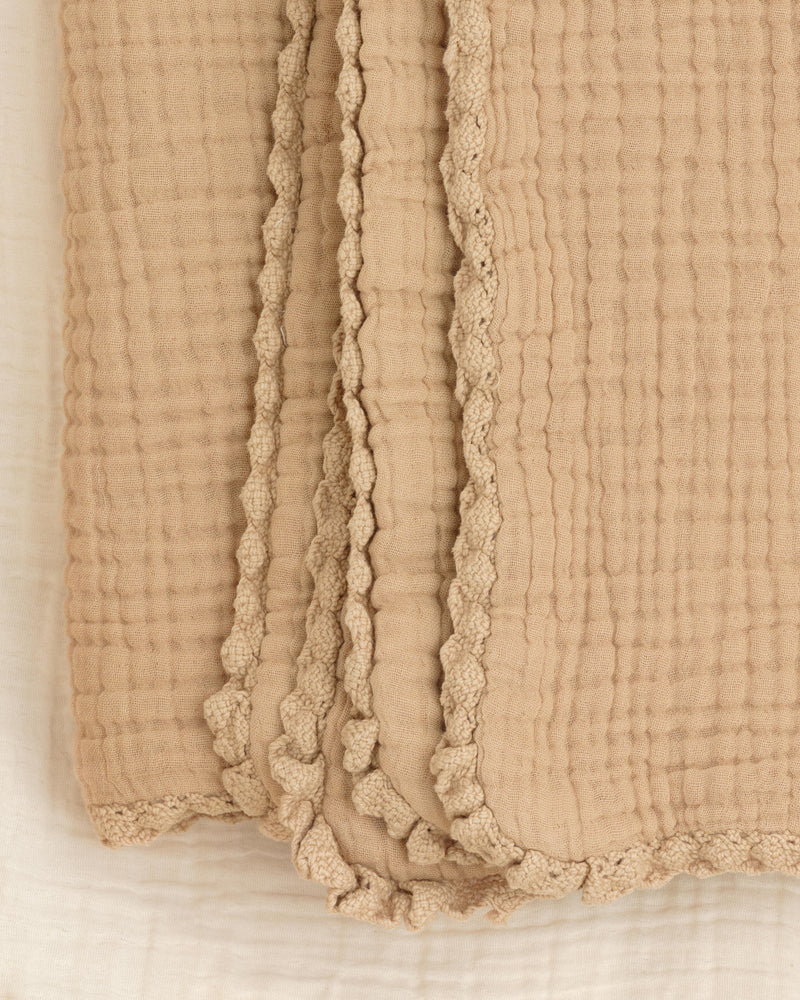 lace baby blanket / garment dyed