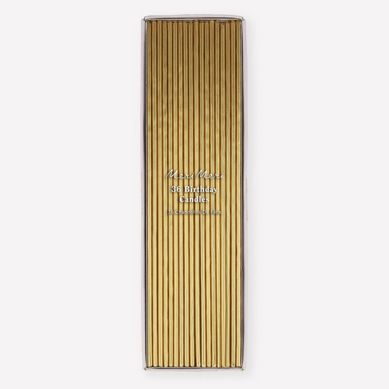 super skinny gold candles