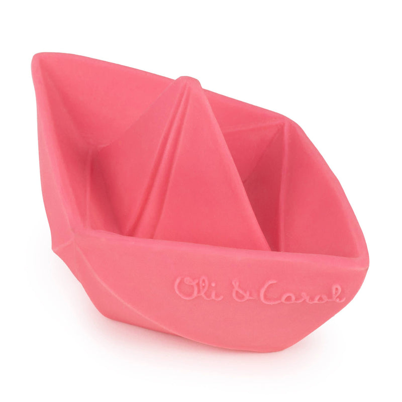 origami boat bath toy / pink