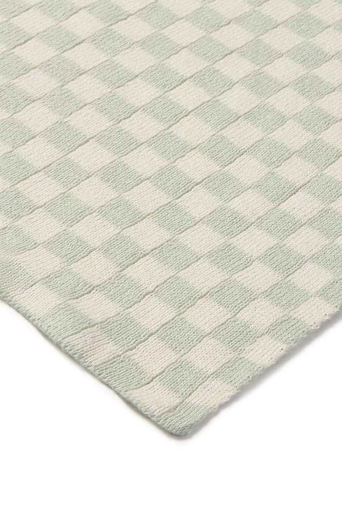 knitted blanket tiles / blue sage