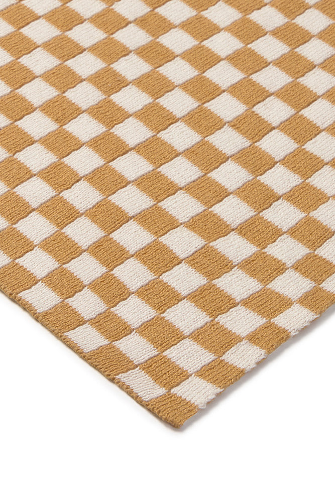knitted blanket tiles / honey