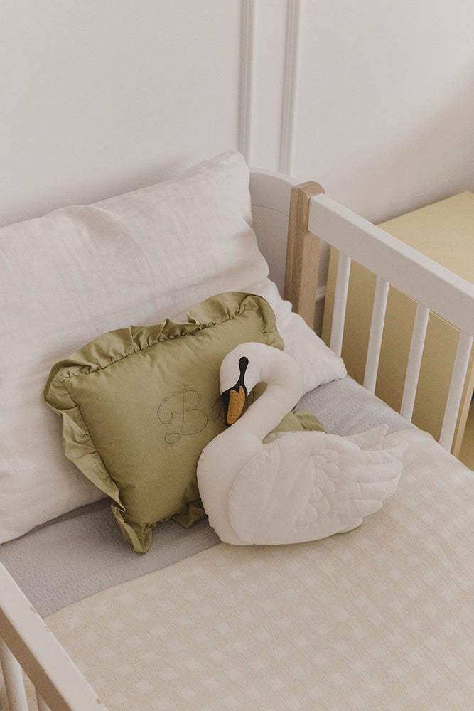 knitted crib blanket vichy / ivory