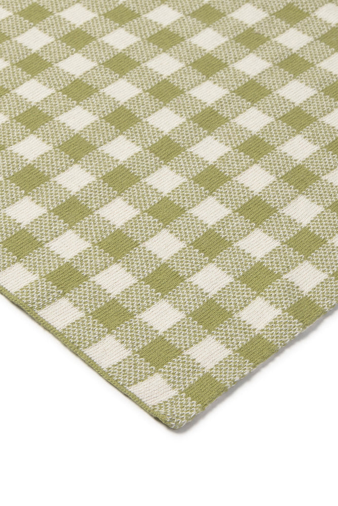knitted crib blanket vichy / matcha