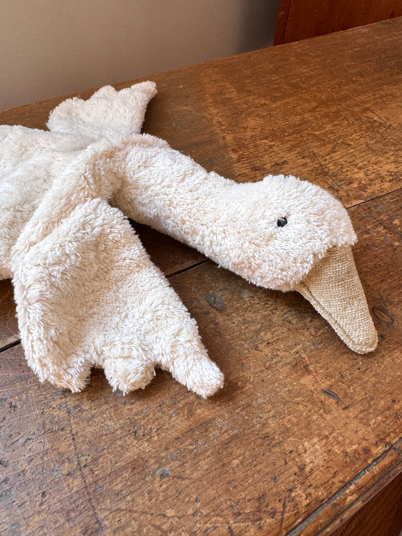 cuddly animal goose, small / white