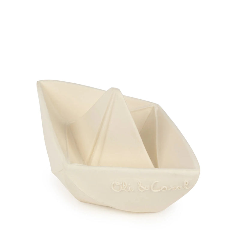origami boat bath toy / white