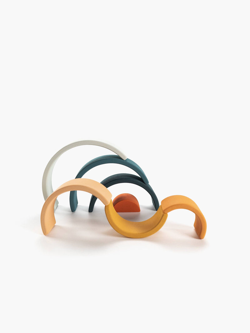 wooden mini rainbow stacker / lagoon