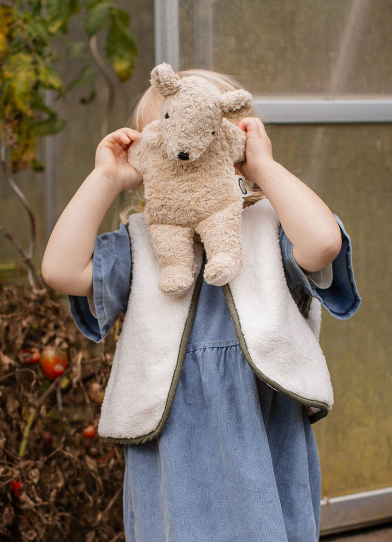 cuddly animal bear, small  / linen