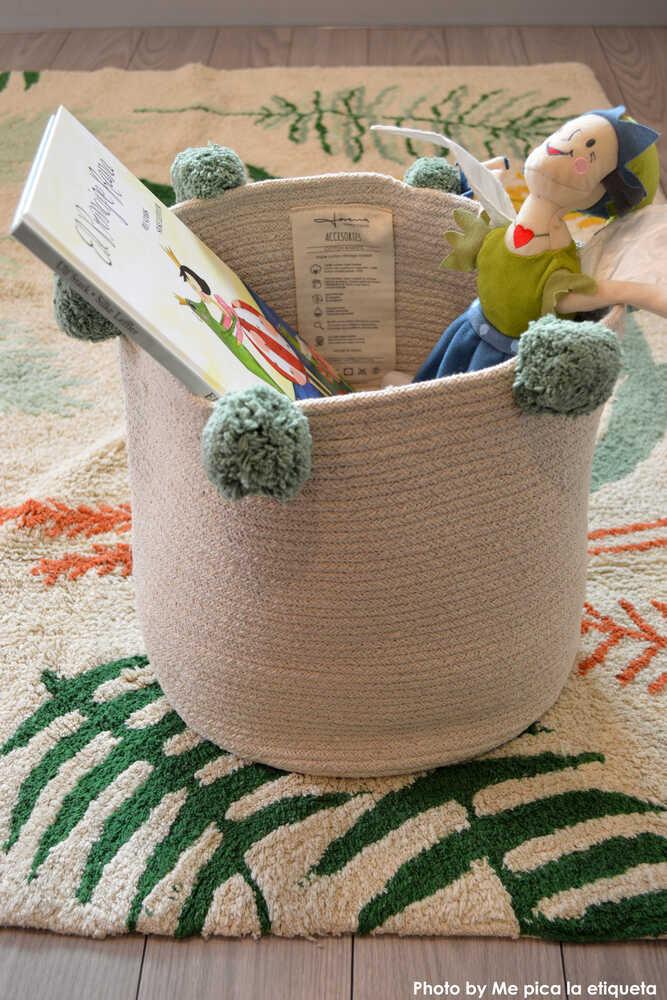 storage basket / bubbly natural - green