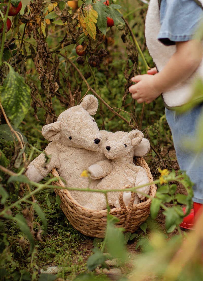 cuddly animal bear, small  / linen