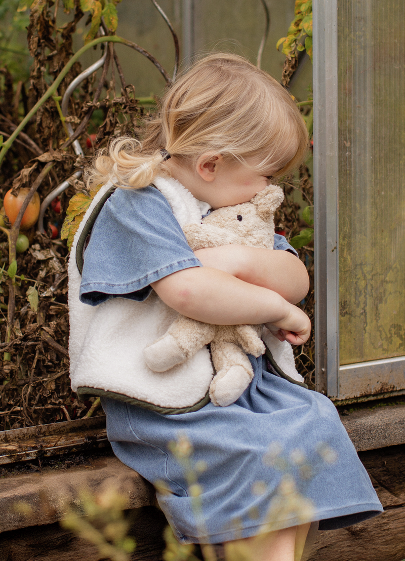 cuddly animal bear, small  / linen
