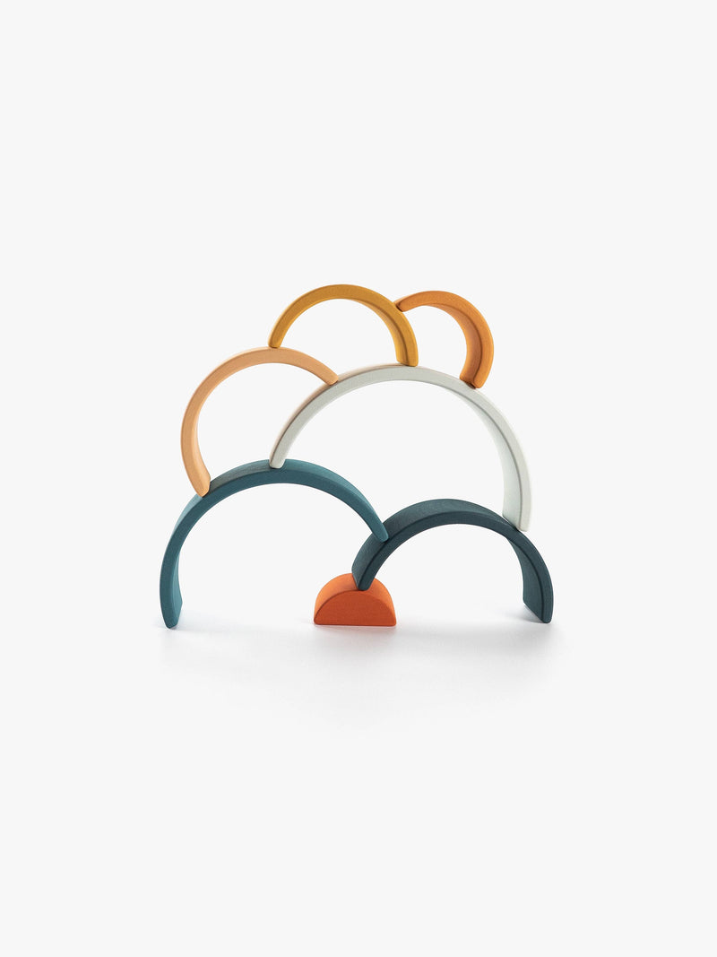 wooden mini rainbow stacker / lagoon