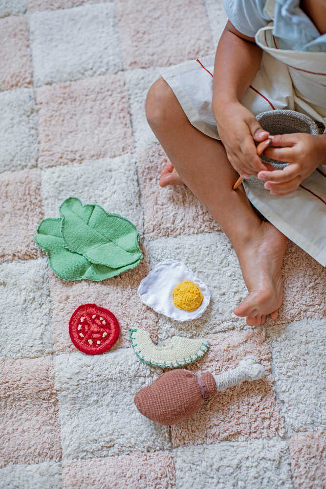 washable rug kitchen tiles / rose